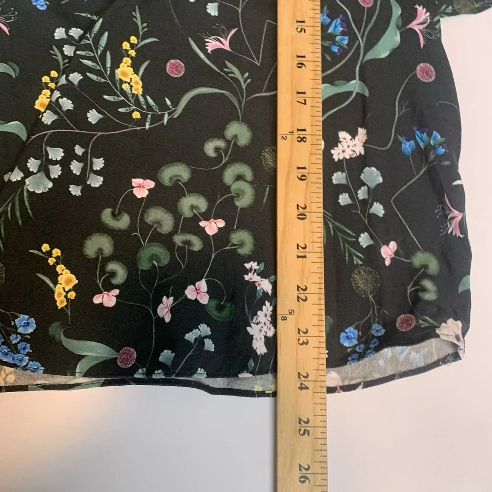 Anna Glover X H&M Blouse Womens 14 Floral Print Flutter Sleeve Top Boho Feminine